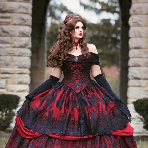 Robe de Mariée Médiévale Rouge