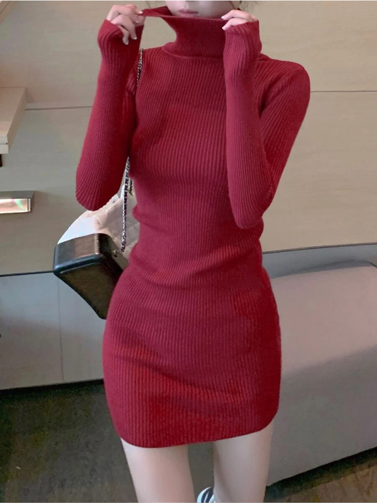 Robe Pull Rouge Sexy – Image 4