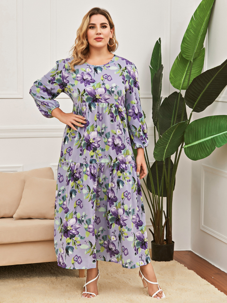 Robe Ample Grande Taille à Fleurs