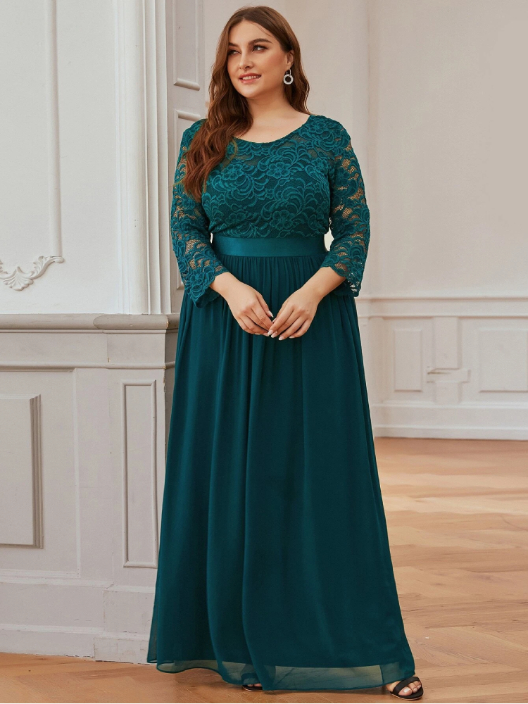 Robe Bleu Canard Grande Taille pour Mariage