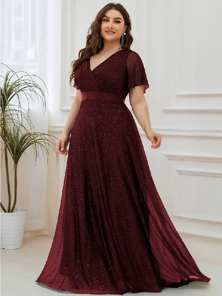 Robe Bordeaux Grande Taille pour Mariage