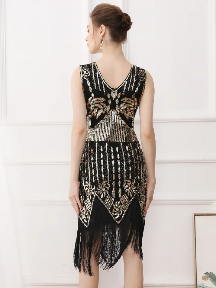 Robe Charleston Chic à Motifs Dorés – Image 3