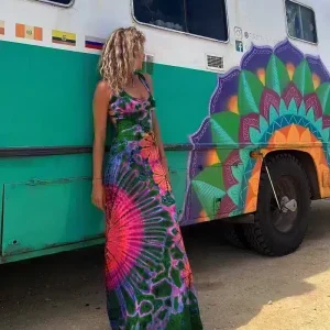 Robe Hippie Chic Dos Nu Tie & Dye