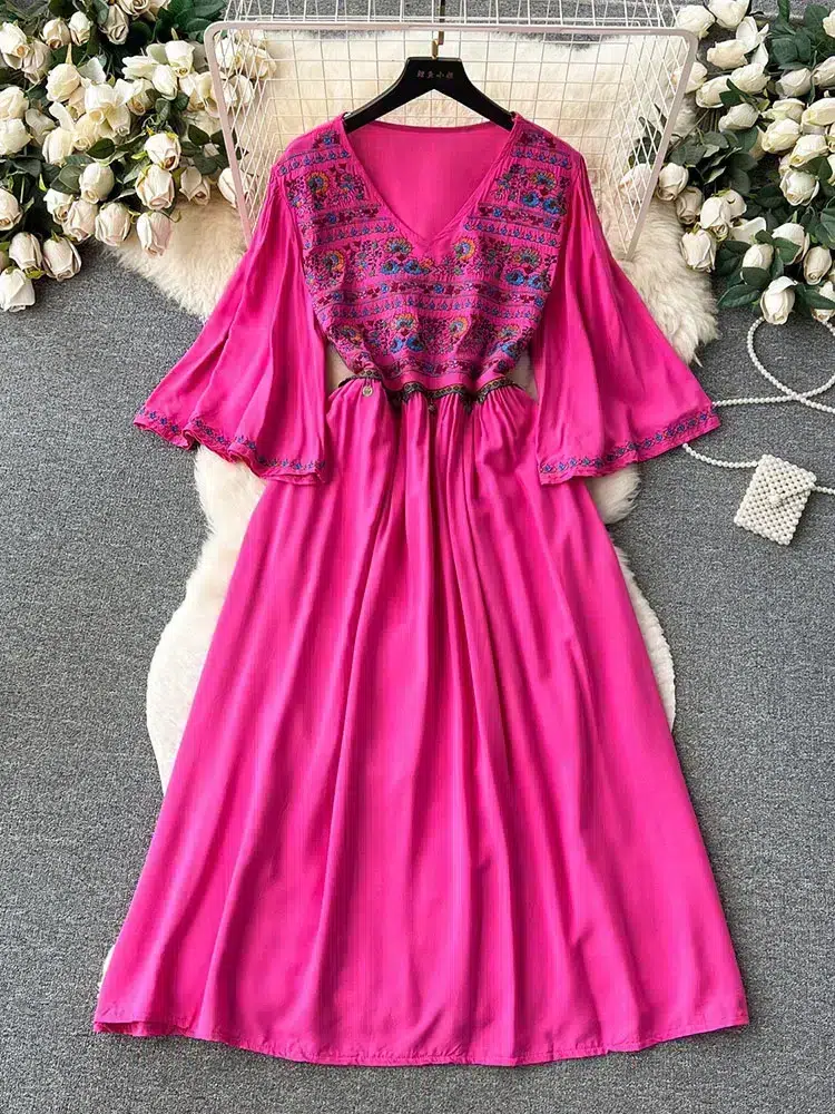 Robe Kabyle Simple Rose