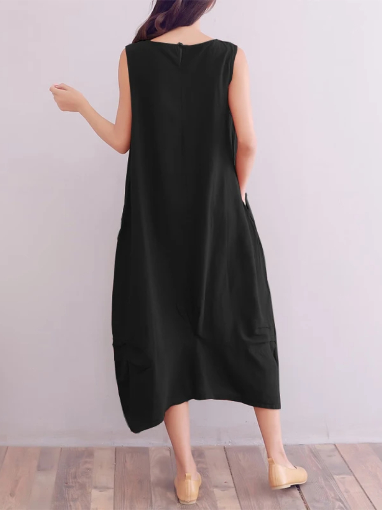 Robe Ample Chic Sans Manches