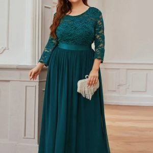 Robe Bleu Canard Grande Taille pour Mariage