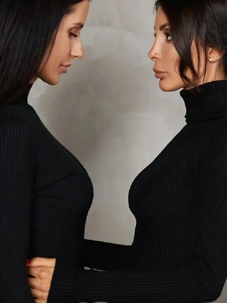 Robe Col Roulé Noire