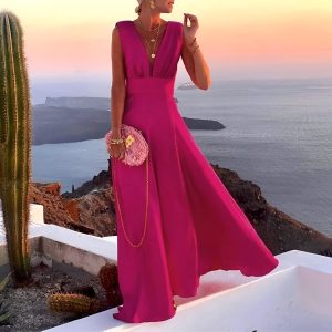 Robe de Cocktail Chic à Décolleté Plongeant