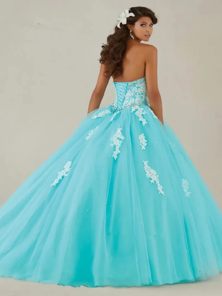 Robe de Mariée Bleu Turquoise et Blanche – Image 4