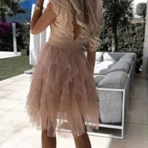 Robe Dos Nu à Broderie Anglaise