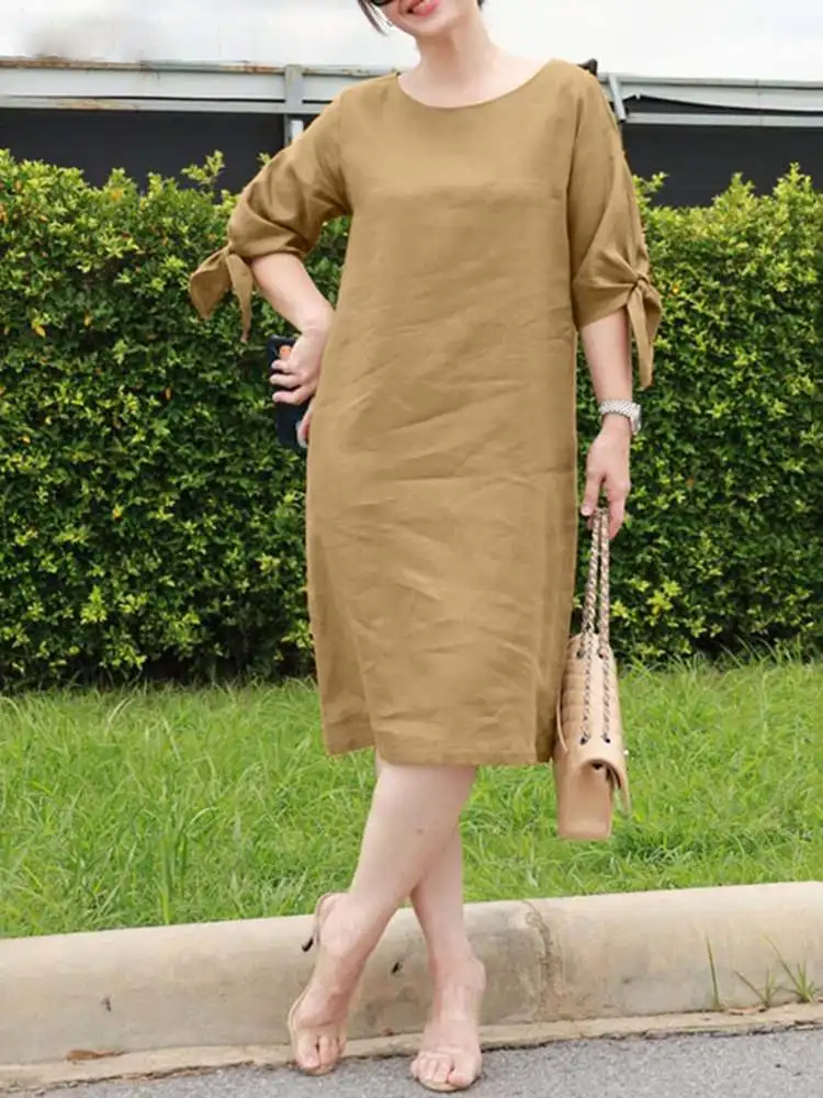 Robe Droite pour l’Été en Lin