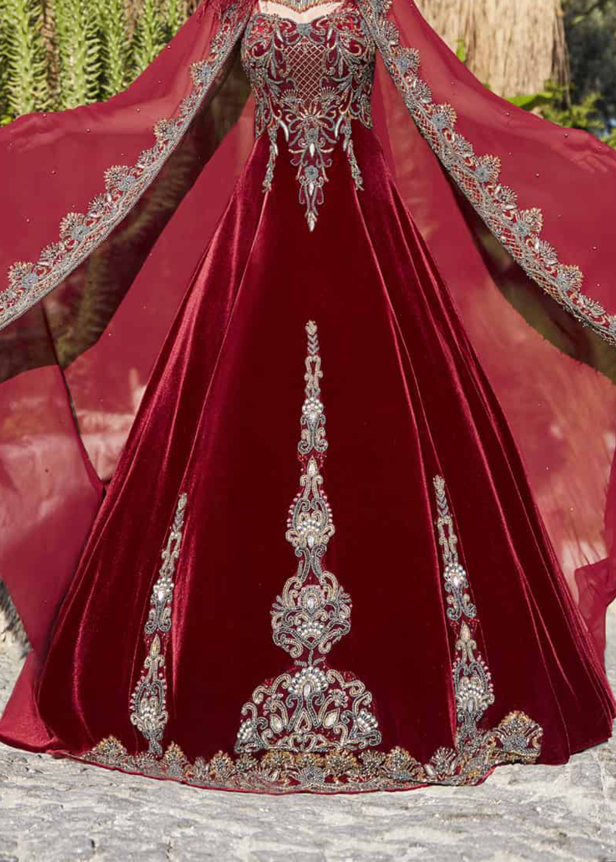Robe Kabyle Sirène Rouge