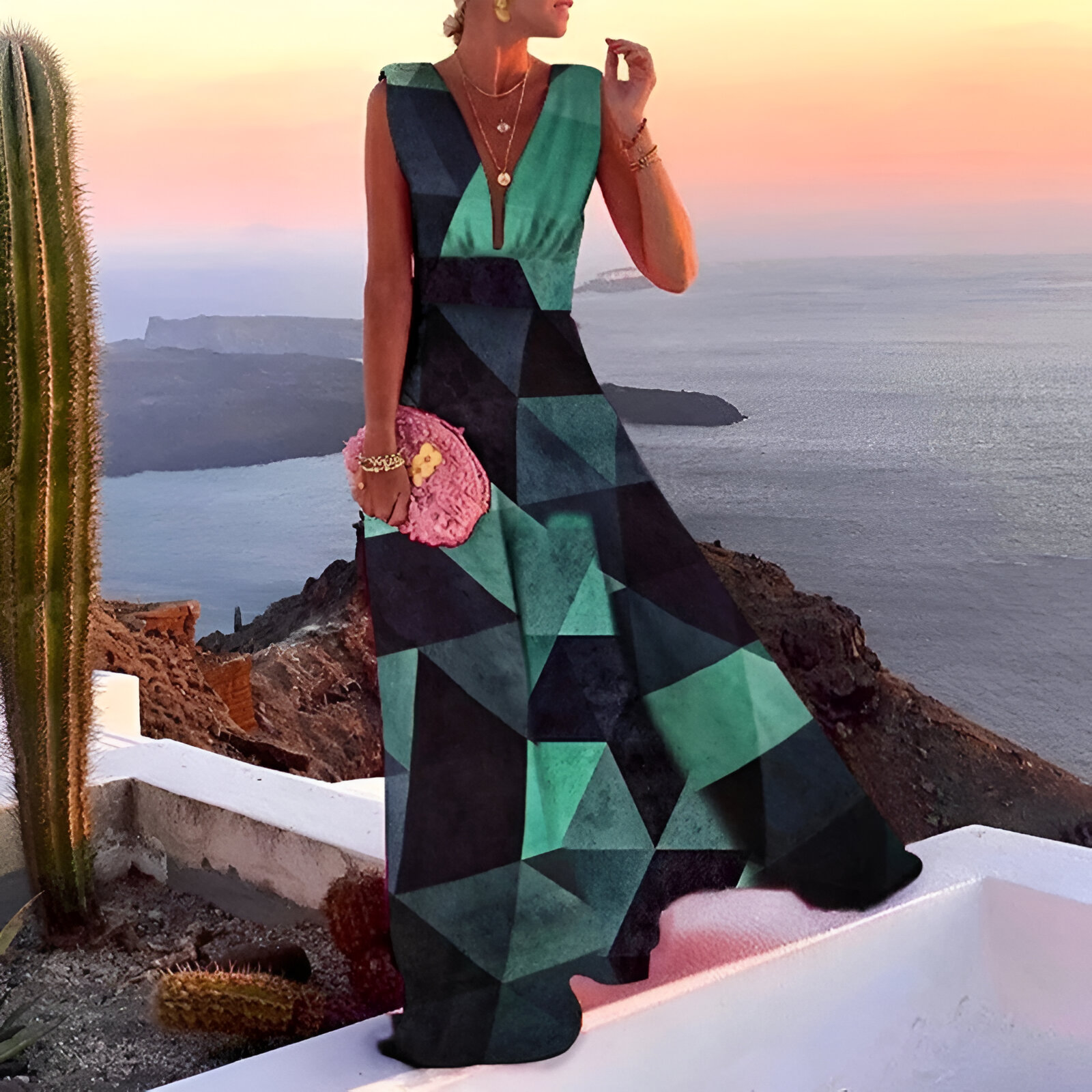 Robe de Cocktail Chic à Décolleté Plongeant