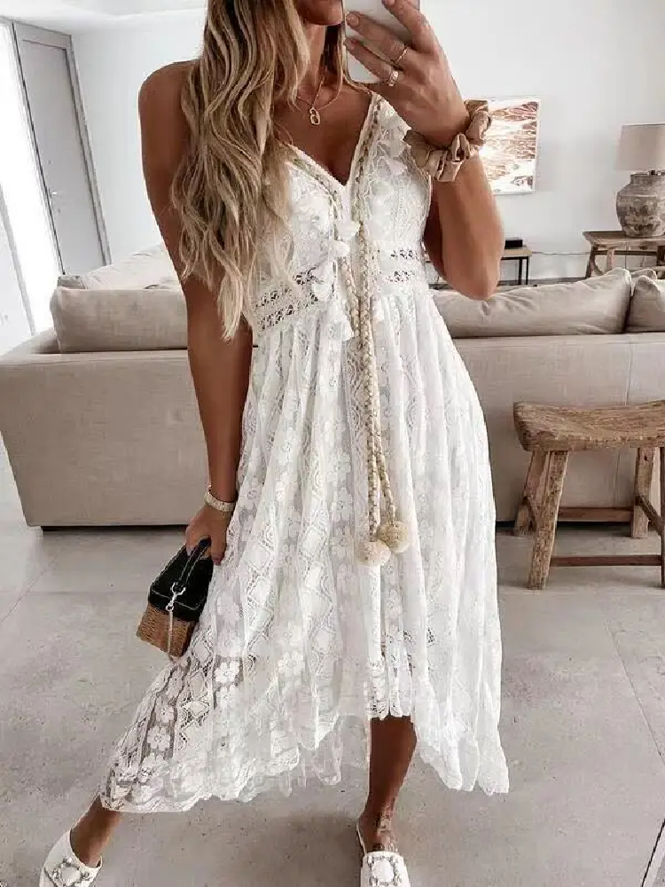 Robe Hippie Bohème Longue et Blanche