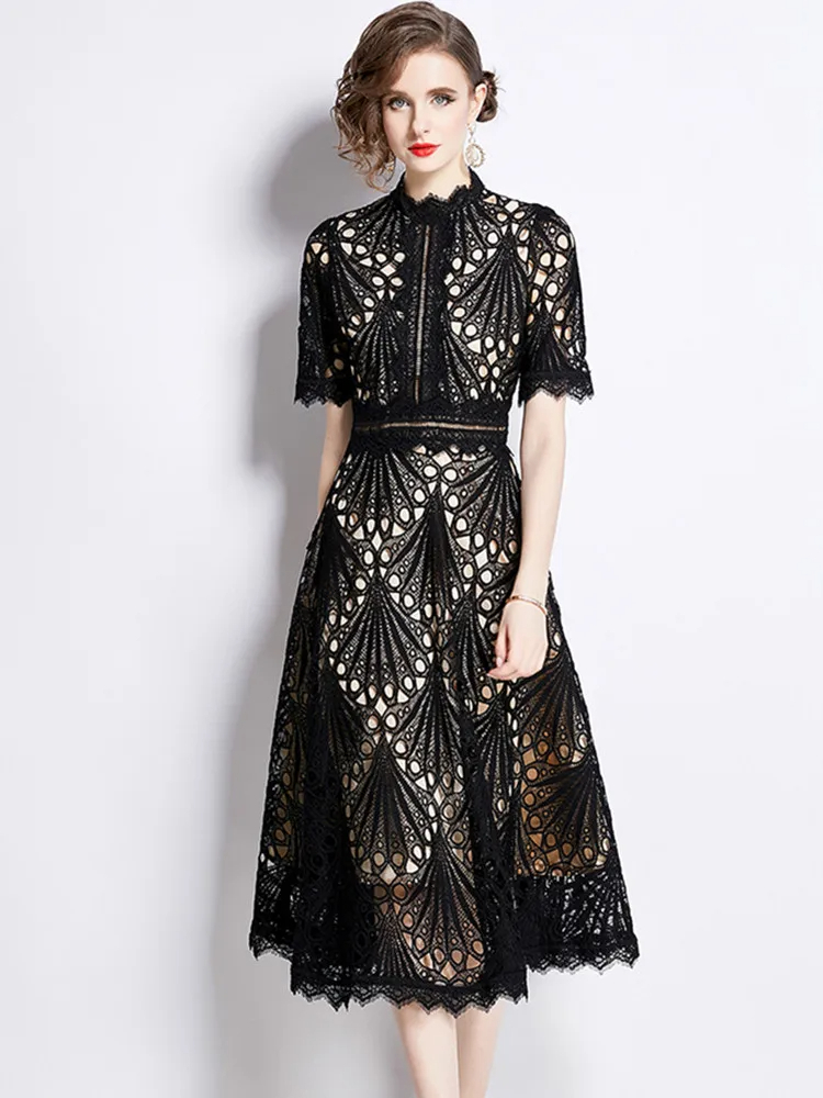 Robe Trapèze Chic en Dentelle – Image 5