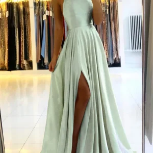Robe Vert Sauge pour Cérémonie