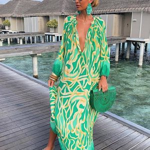 Robe Longue Ample Verte