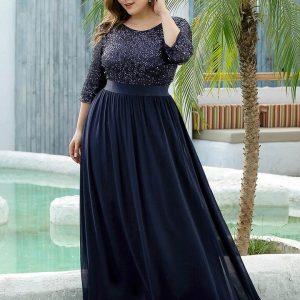 Robe de Soirée Bleu Marine