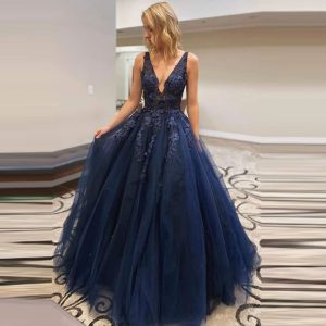 Robe Bleu Marine Longue