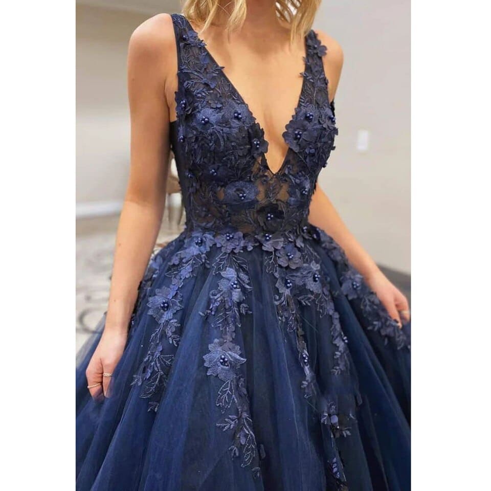 Robe Bleu Marine Longue