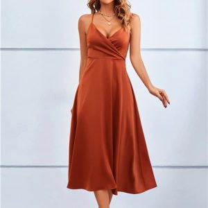 Robe Terracotta en Satin