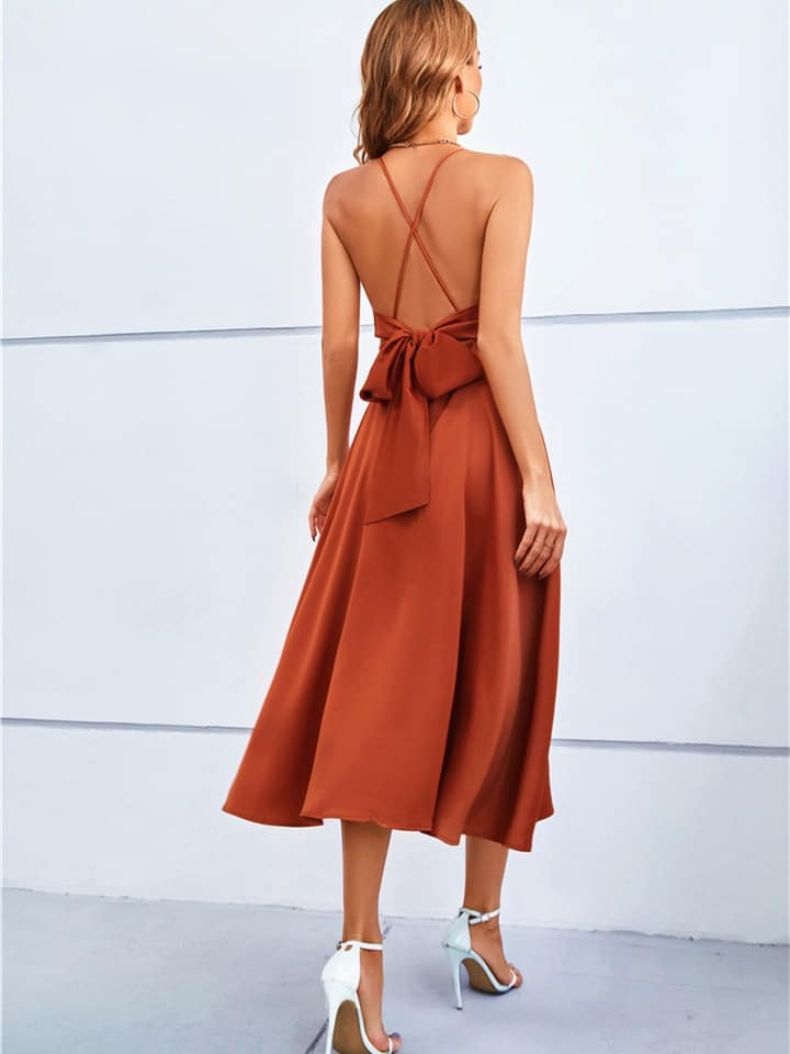 Robe Terracotta en Satin – Image 6
