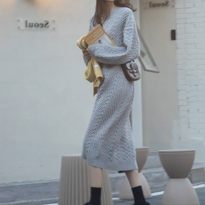 Robe en Laine Grise