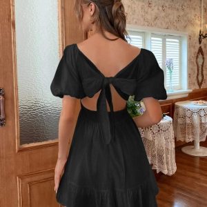 Robe Trapèze Dos Nu Noire