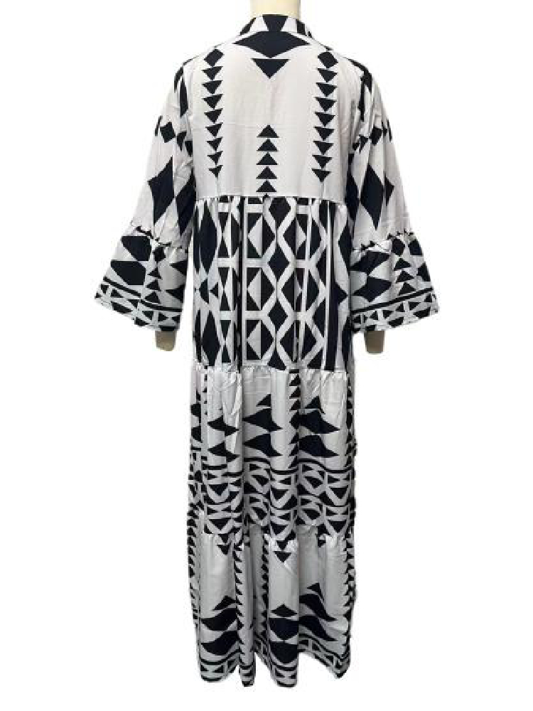 Robe Imprimée à Motif Noir et Blanc – Image 3