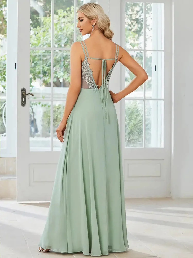 Robe de Demoiselle d’Honneur Vert Sauge – Image 5