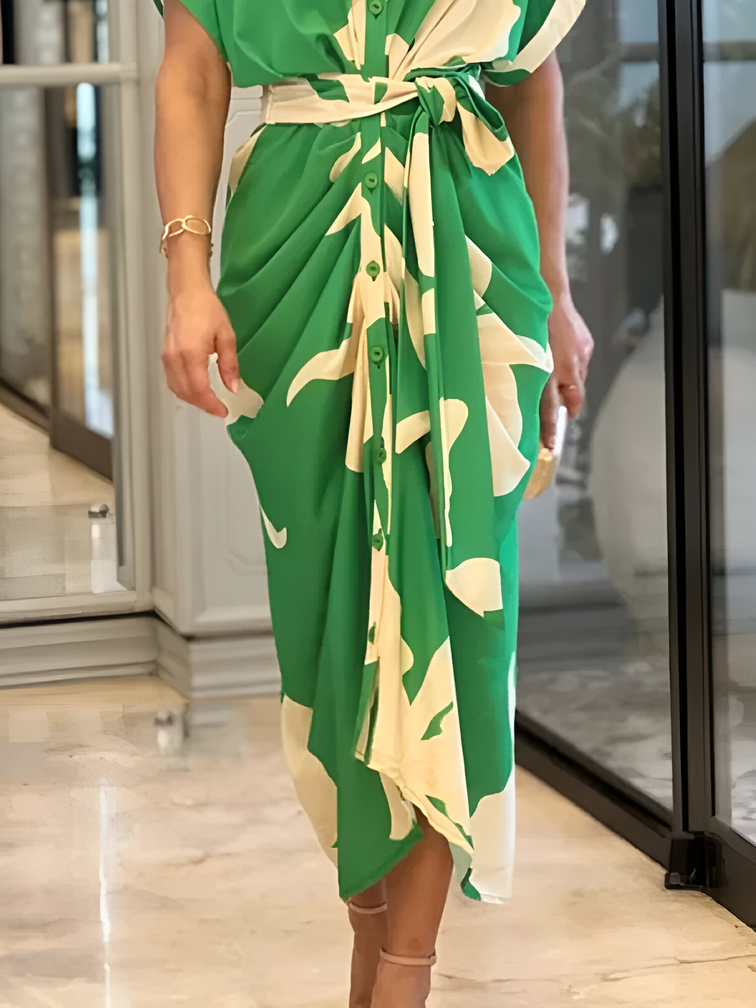 Robe Imprimée Verte – Image 3