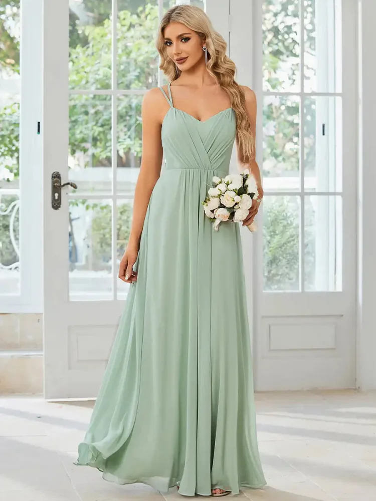 Robe de Demoiselle d&rsquo;Honneur Vert Sauge