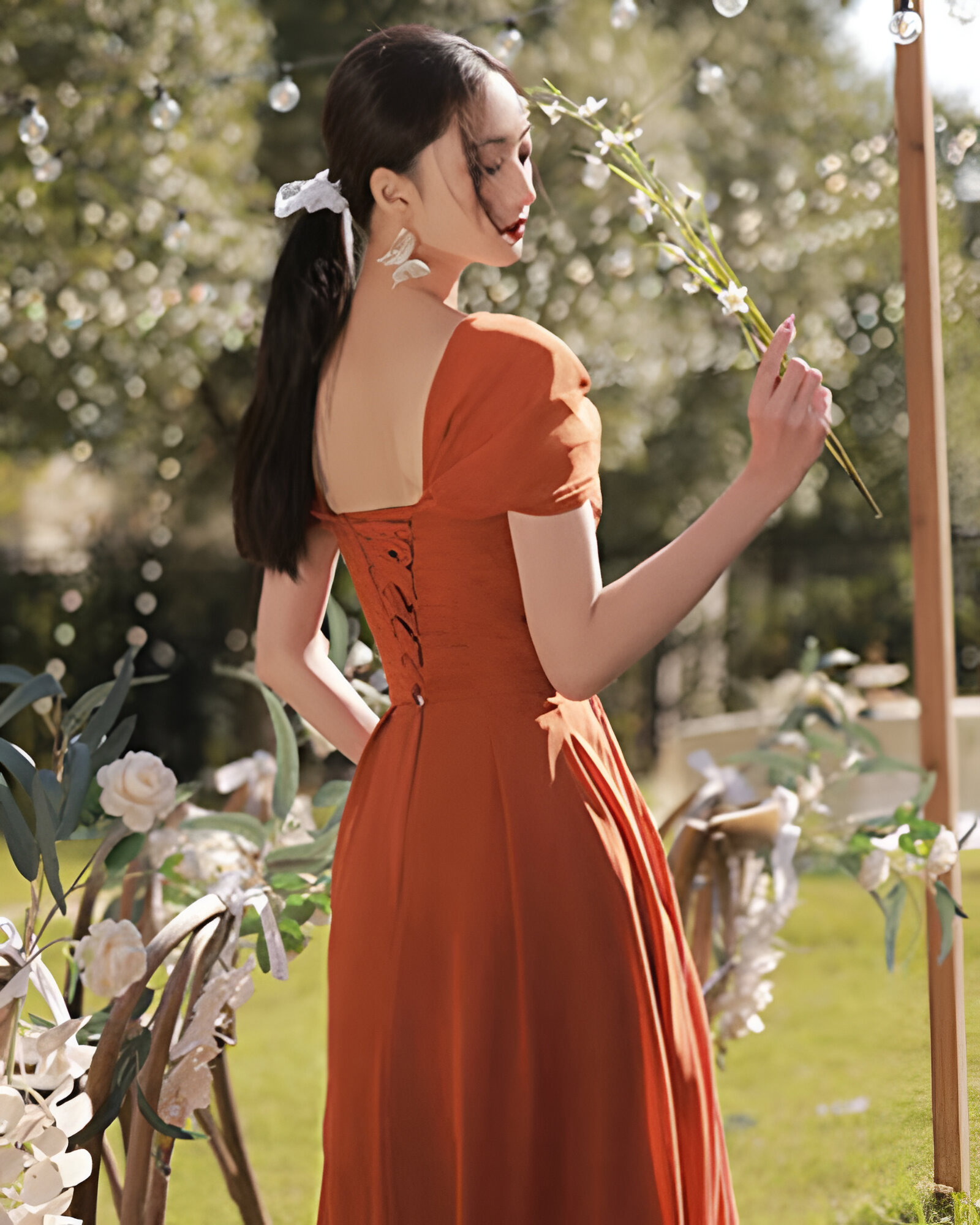 Robe Demoiselle d’Honneur Terracotta pour Mariage – Image 2