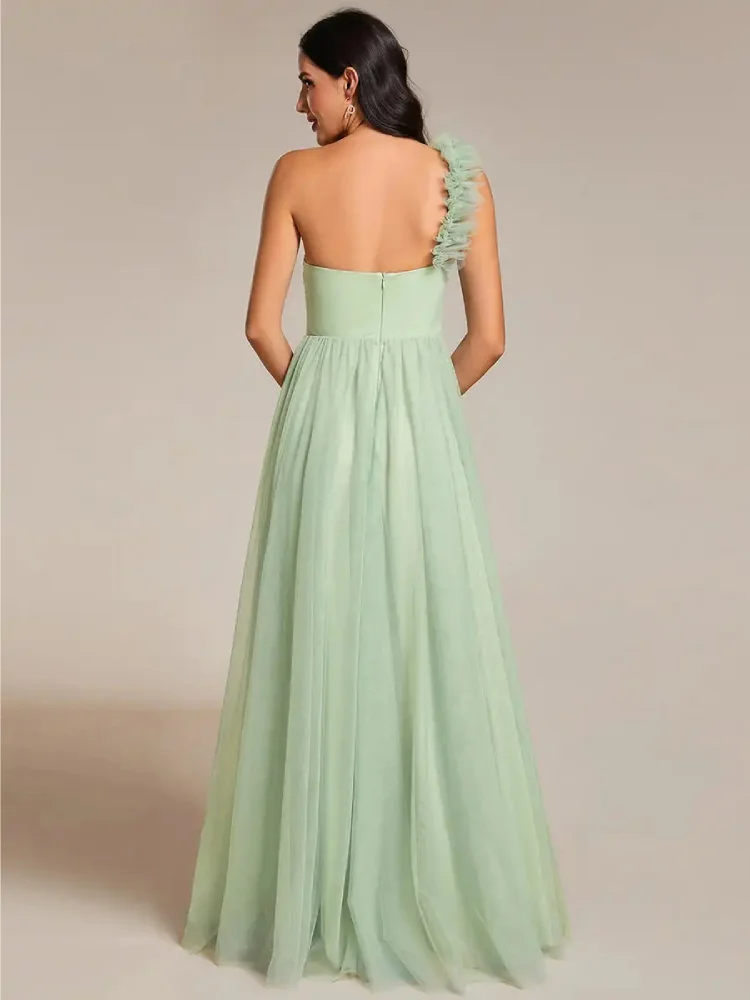 Robe Longue Vert Sauge pour Invitée de Mariage – Image 5