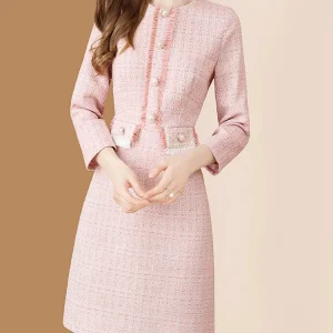 Robe en Tweed Rose