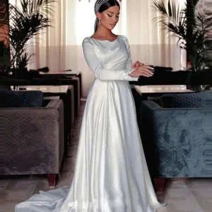 Robe d&rsquo;Hiver pour Mariée à Manches Longues