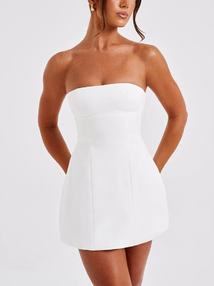 Robe Bustier Blanche Simple