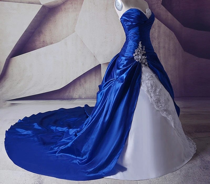 Robe de Mariage Bleu Électrique