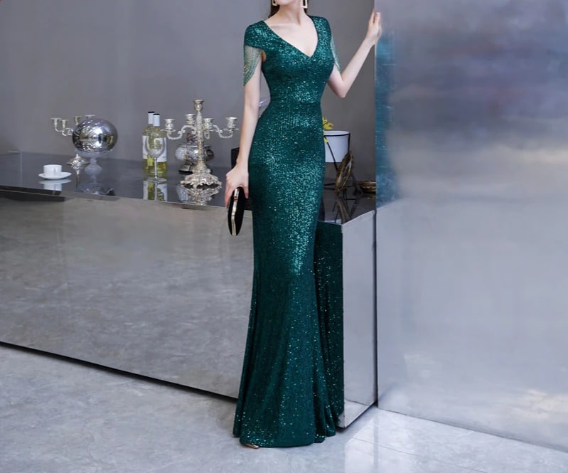 Robe de Soirée Verte