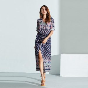 Robe Bohème Bleue de Plage Longue pour Femme