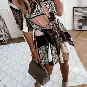 Robe Chemise à Motif Animal