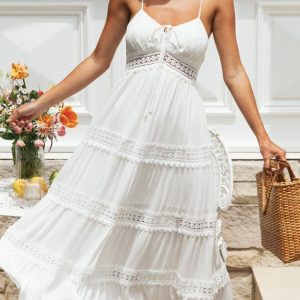 Robe Chic et Bohème Blanche à Fines Bretelles