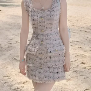 Robe en Tweed Droite