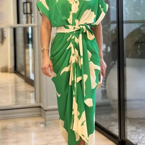 Robe Imprimée Verte