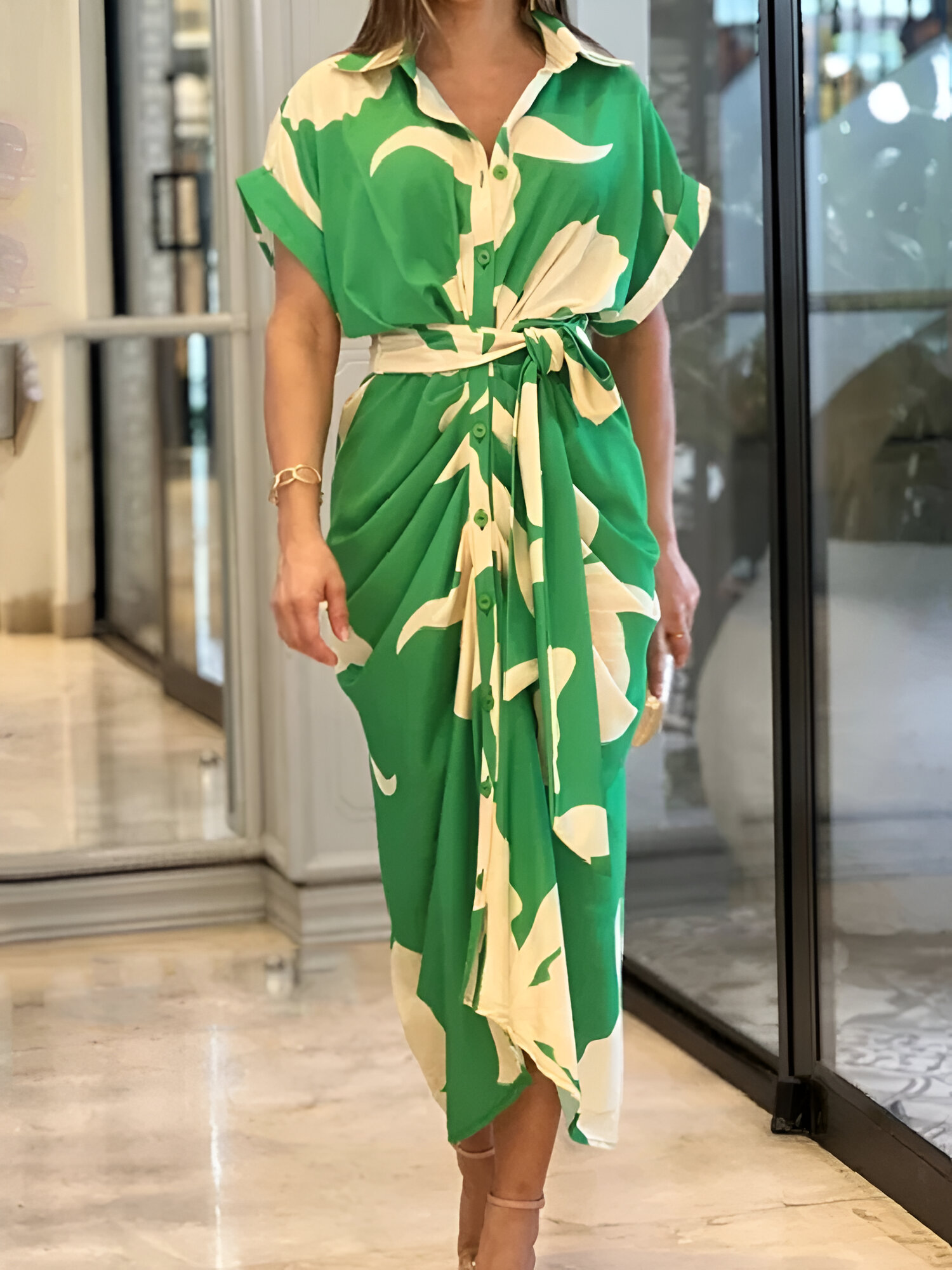 Robe Imprimée Verte