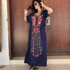 Robe Kabyle Bleue Moderne