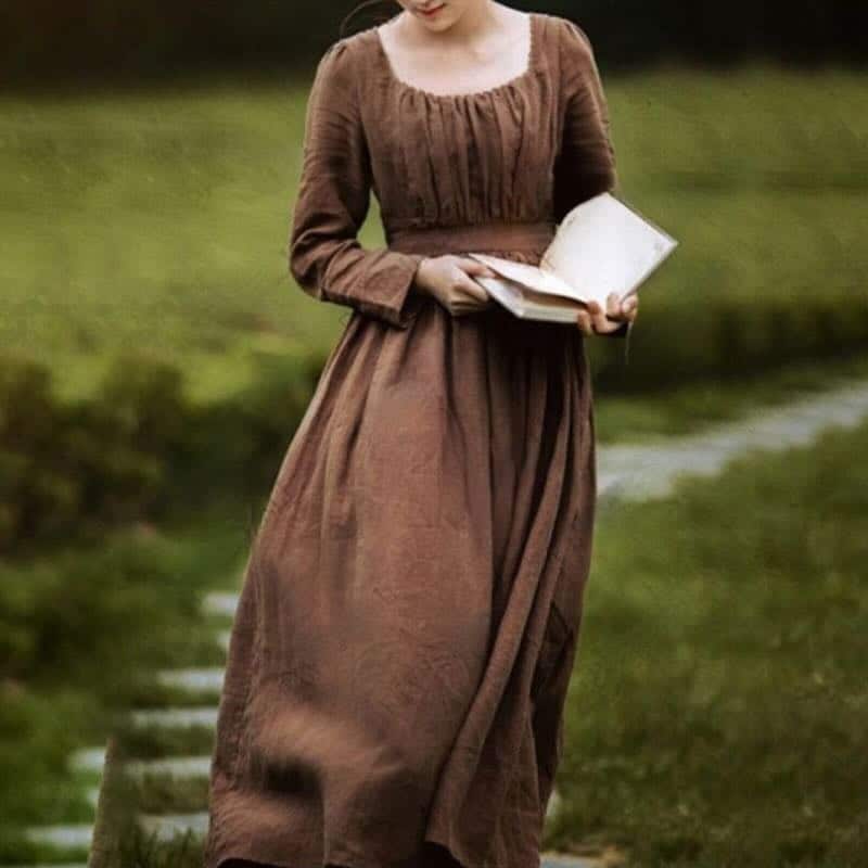 Robe Médiévale Marron, Costume D’époque