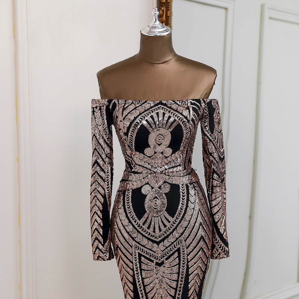 Robe Sirène de Soirée Élégante à Paillettes