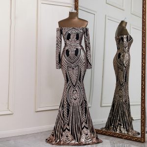 Robe Sirène de Soirée Élégante à Paillettes