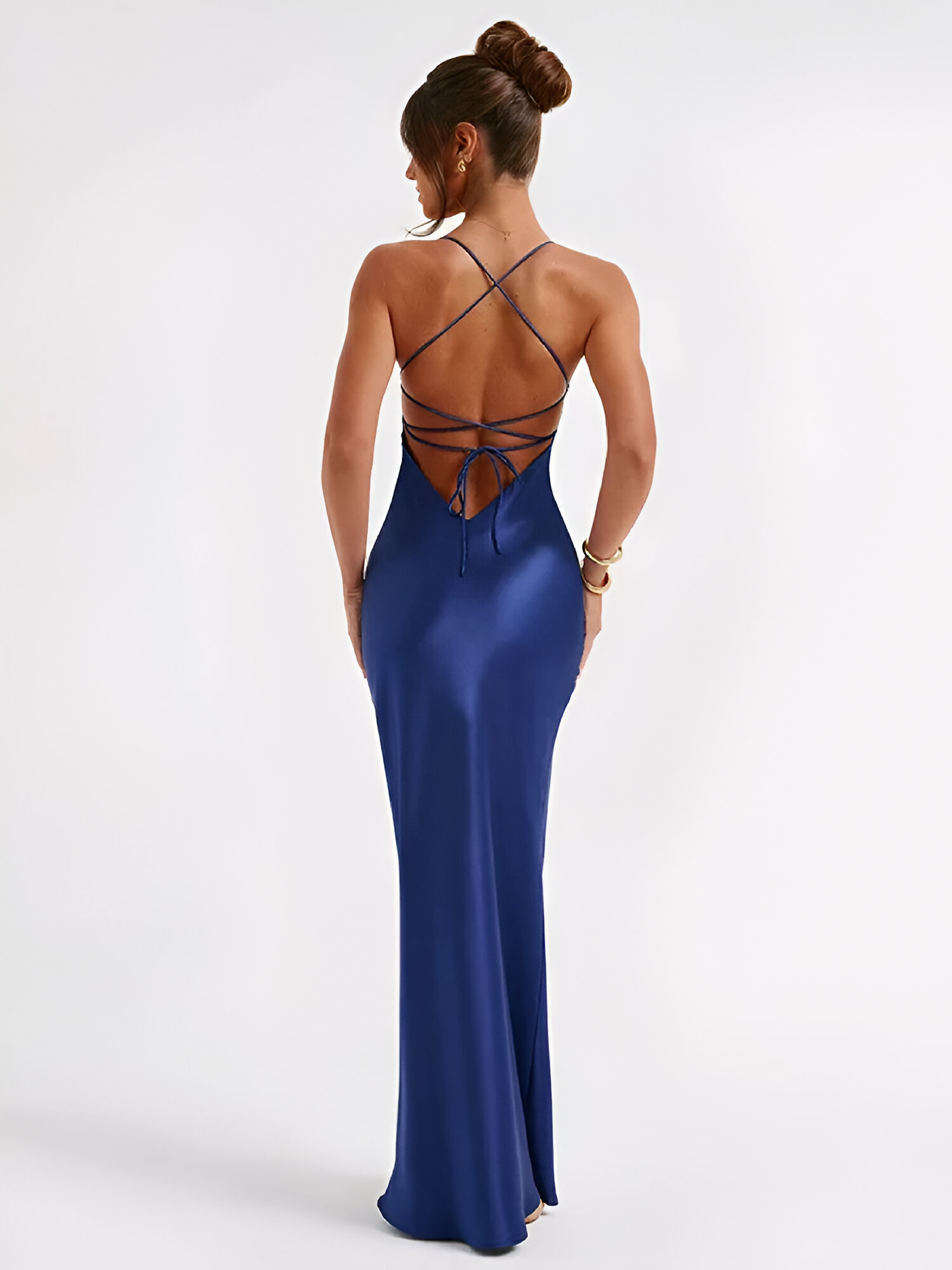Robe Sirène Bleu Roi Dos Nu